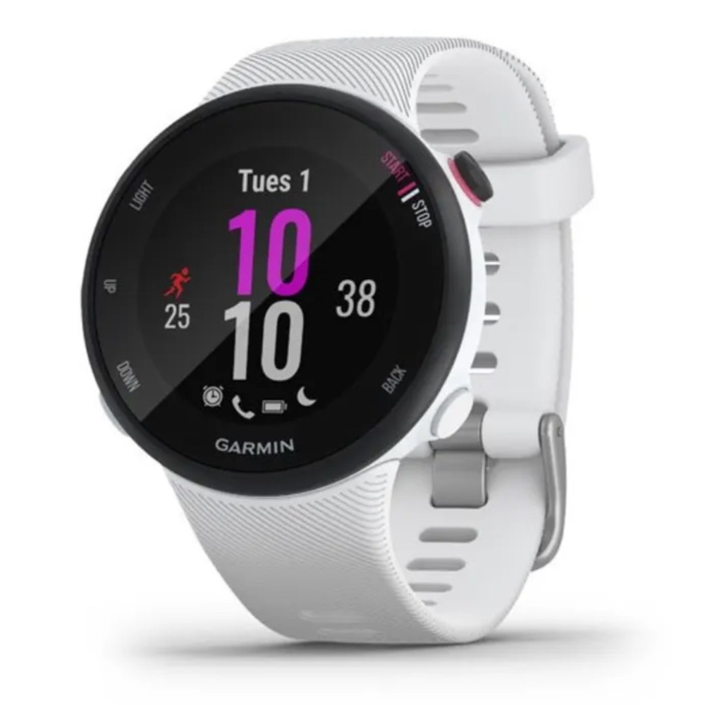 white garmin forerunner 45s